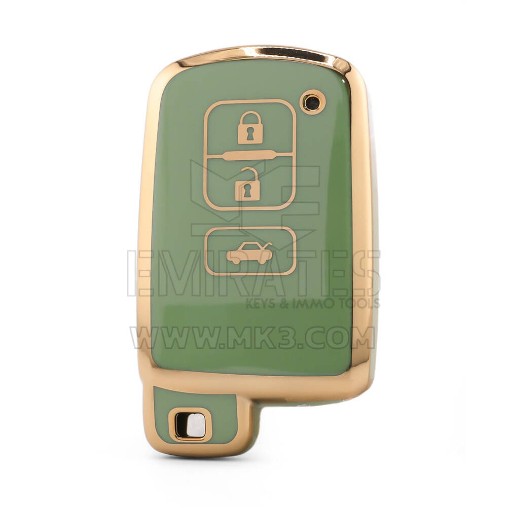 Нано Высококачественный Чехол Для Дистанционного Ключа Toyota 3 Кнопки Зеленый Цвет TYT-D11J3A