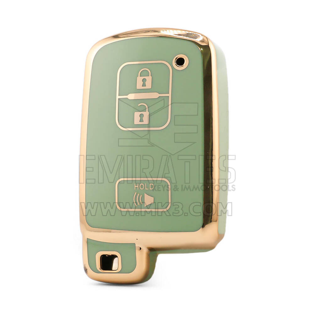 Funda nano de alta calidad para llave remota Toyota de 3 botones, color verde TYT-D11J3B