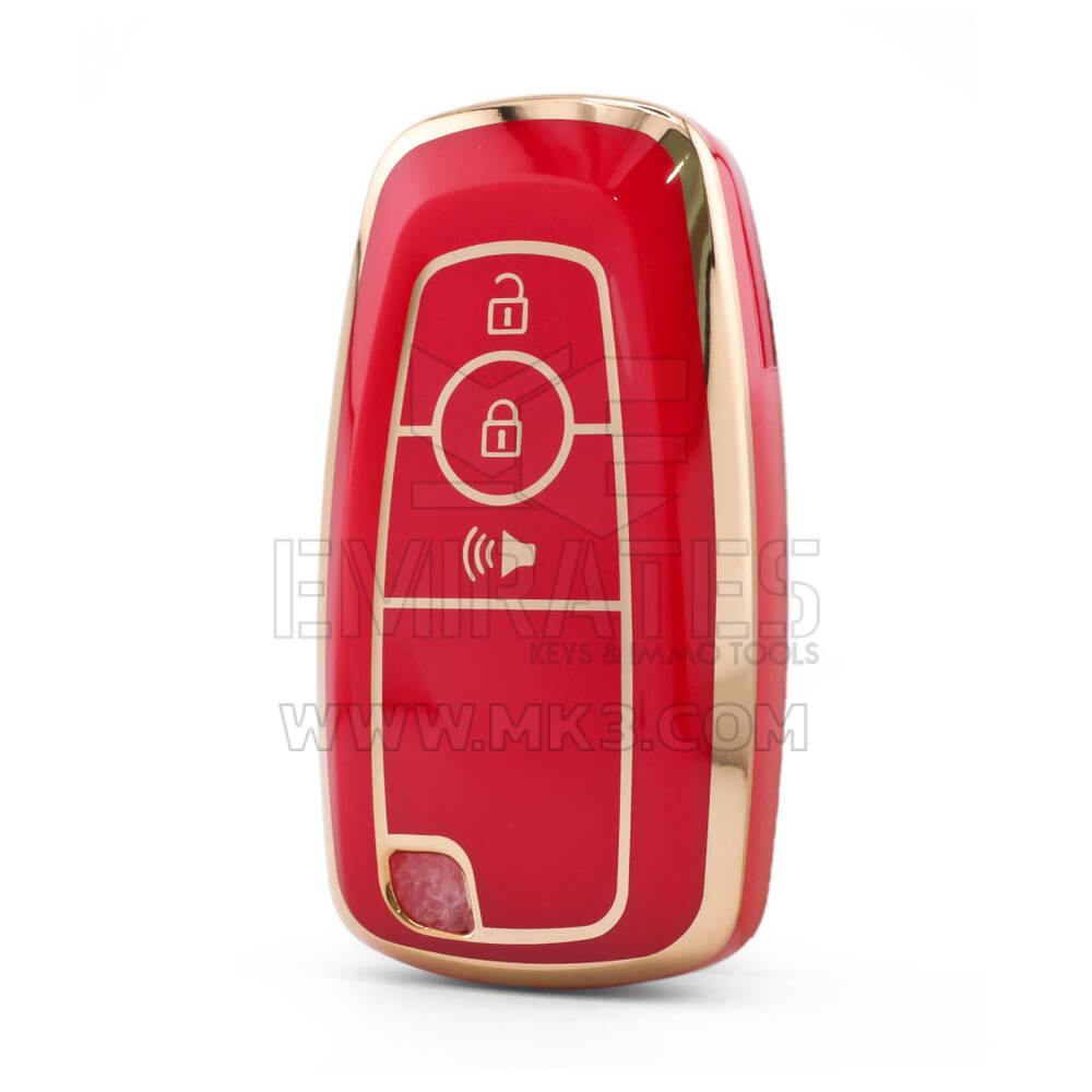 Nano High Quality Cover For Ford Remote Key 3 Button Red Color Ford-B11J3B