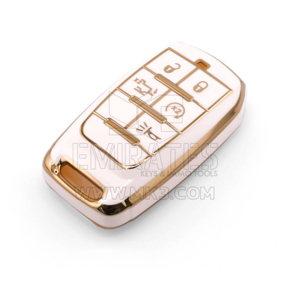 Nuova cover aftermarket nano di alta qualità per chiave remota Jeep 5 pulsanti colore bianco Jeep-D11J5B | Emirates Keys