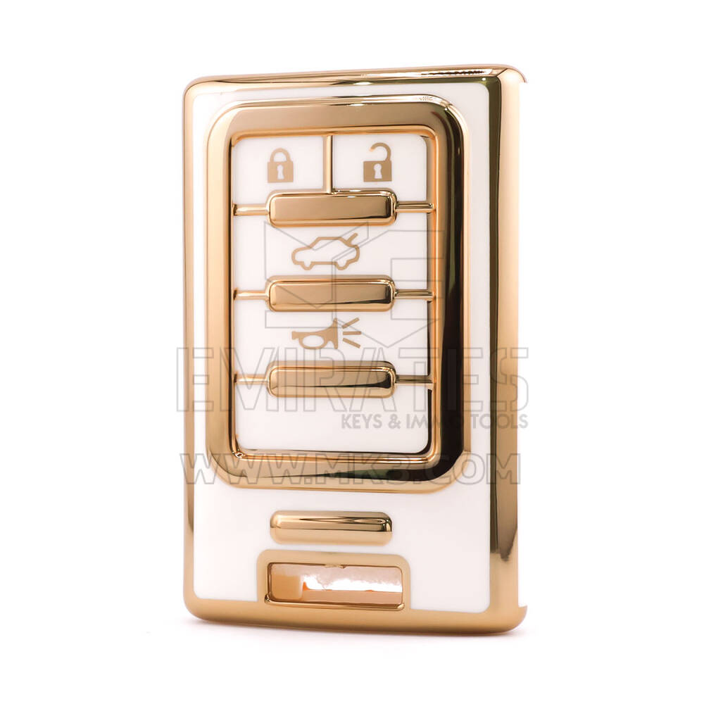 Cadillac Uzaktan Anahtar 4 Düğme Beyaz Renk CDLC-C11J4 İçin Nano Yüksek Kaliteli Kılıf