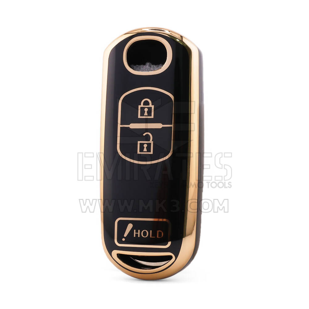 Cover di alta qualità nano per chiave telecomando Mazda 3 pulsanti colore nero MZD-A11J3B