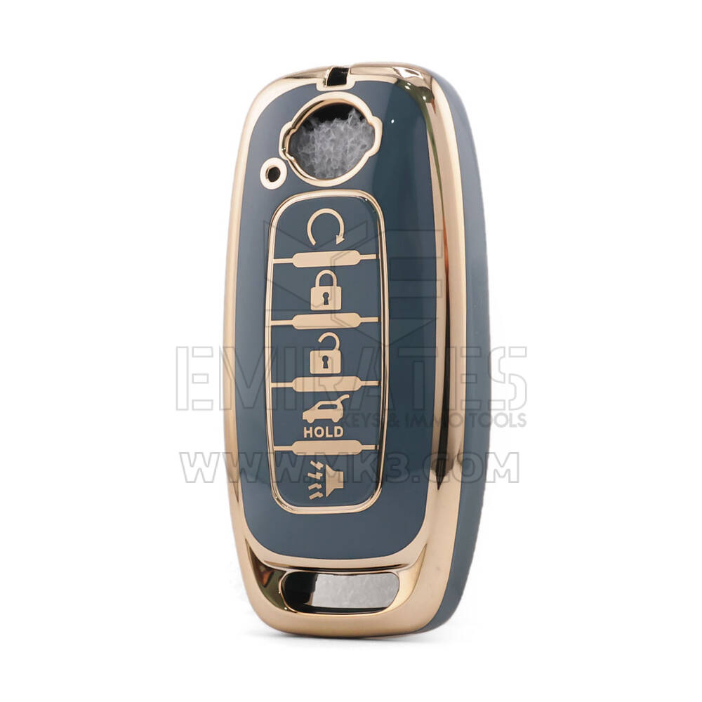 Nano High Quality Cover For Nissan Remote Key 5 Button Gray Color NS-C11J5