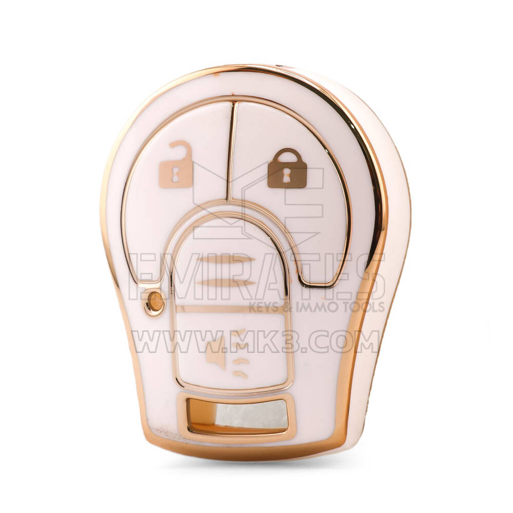 Cover di alta qualità nano per chiave telecomando Nissan 3 pulsanti colore bianco NS-D11J3B