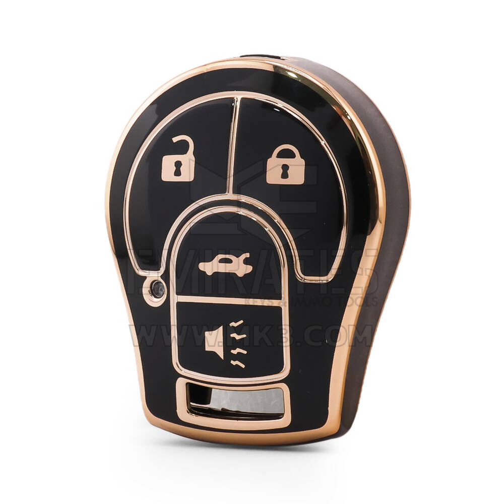 Cover di alta qualità nano per chiave telecomando Nissan 4 pulsanti colore nero NS-D11J4B