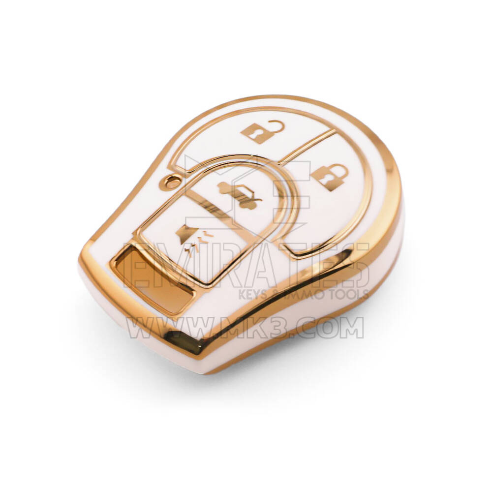 Nuova cover aftermarket nano di alta qualità per chiave telecomando Nissan a 4 pulsanti, colore bianco NS-D11J4B | Emirates Keys