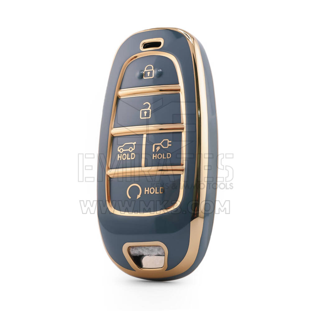 Funda nano de alta calidad para llave remota Hyundai de 5 botones, color gris HY-H11J5B