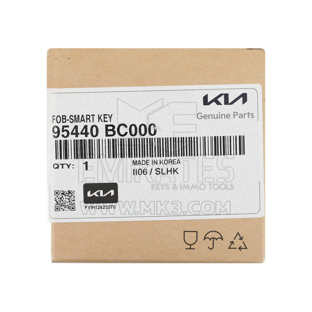 New Kia K3 2024 Genuine / OEM Smart Remote Key 3 Buttons 433MHz OEM Part Number: 95440-BC000, 95440BC000 | Emirates Keys