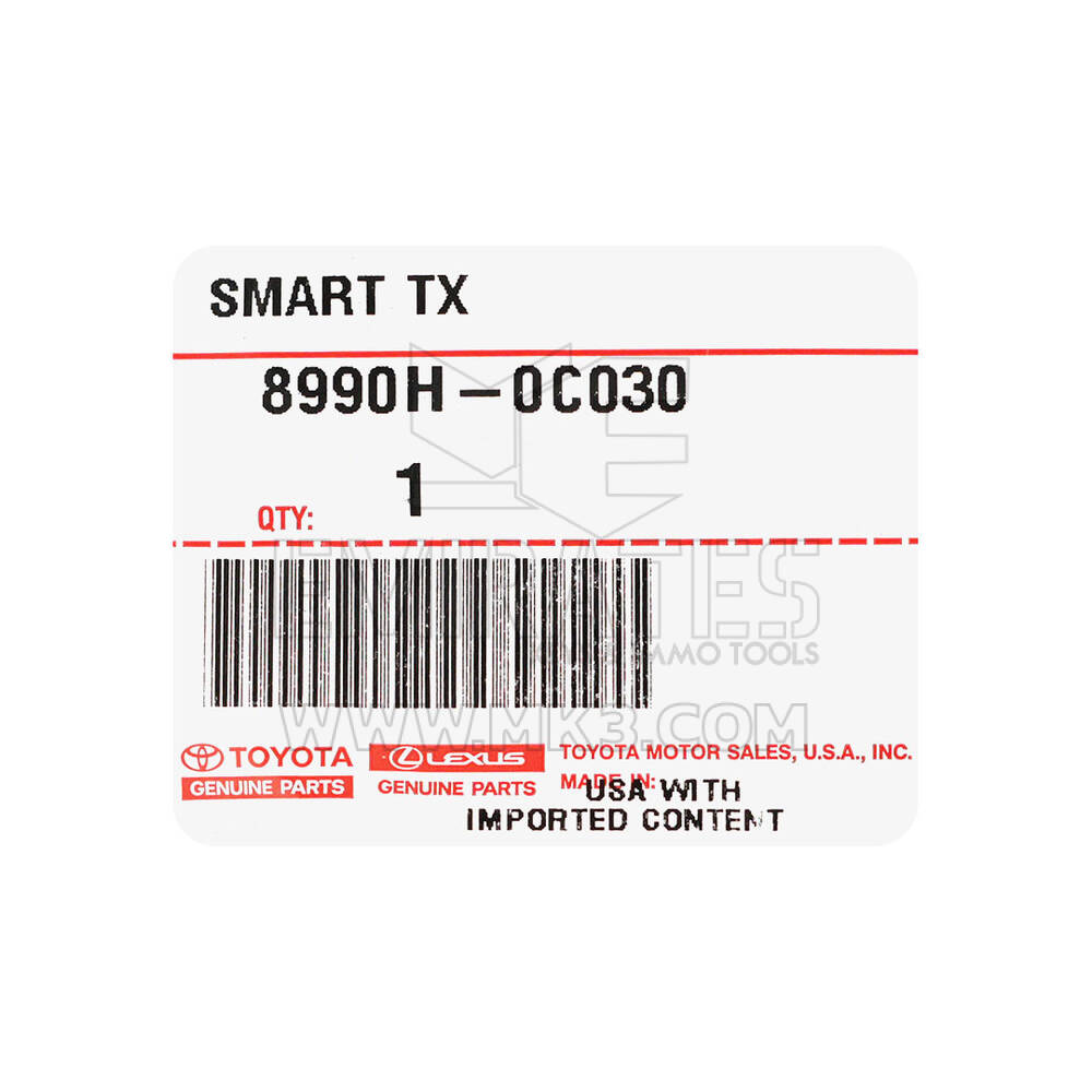 New Toyota Sequoia Tacoma 2023 Genuine / OEM Smart Remote Key 2+1 Buttons 314.35/312.11MHz OEM Part Number: 8990H-0C030, 8990H0C030 | Emirates Keys