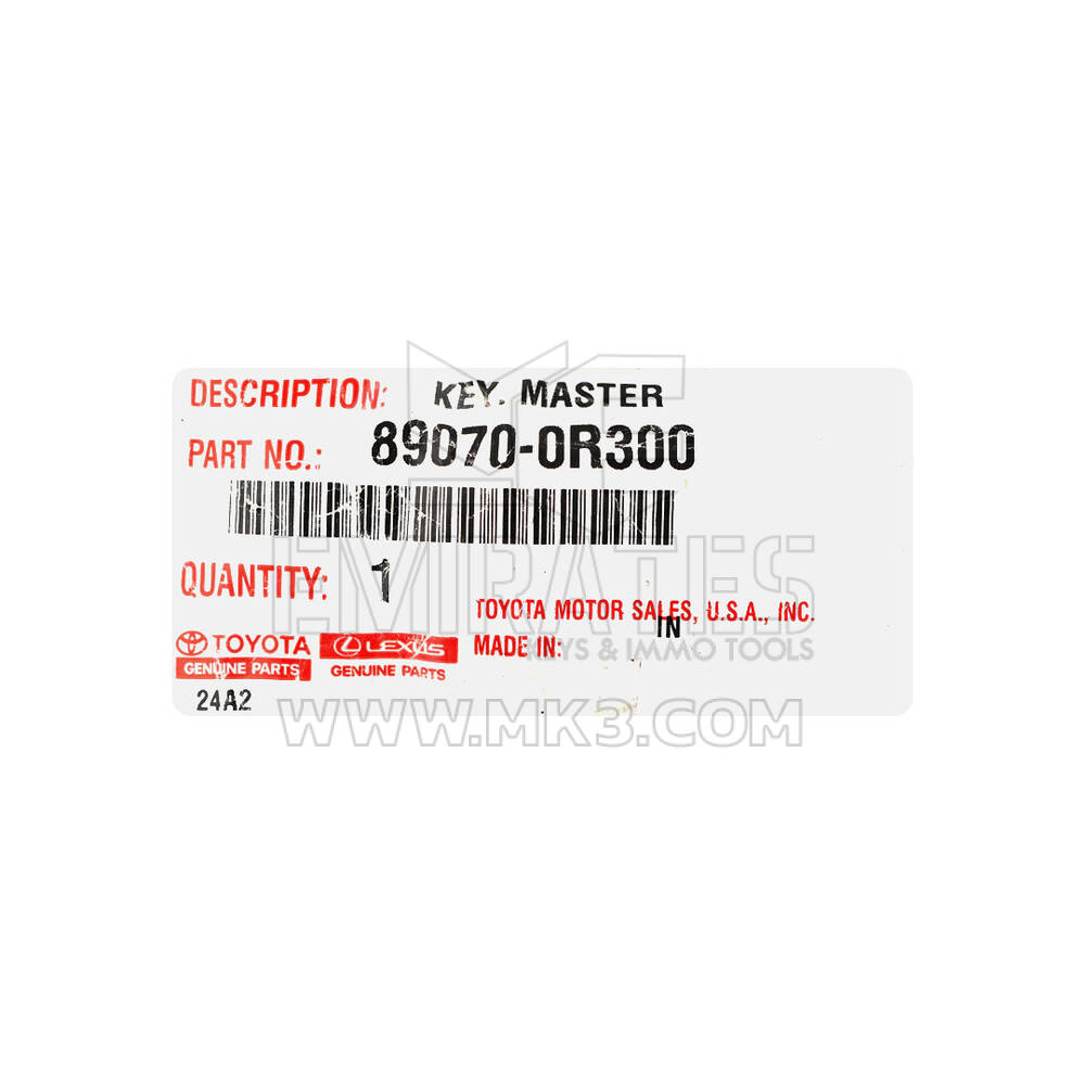 New Toyota Rav4 Genuine / OEM Flip Remote Key 2+1 Buttons 315MHz OEM Part Number: 89070-0R300, 890700R300 | Emirates Keys