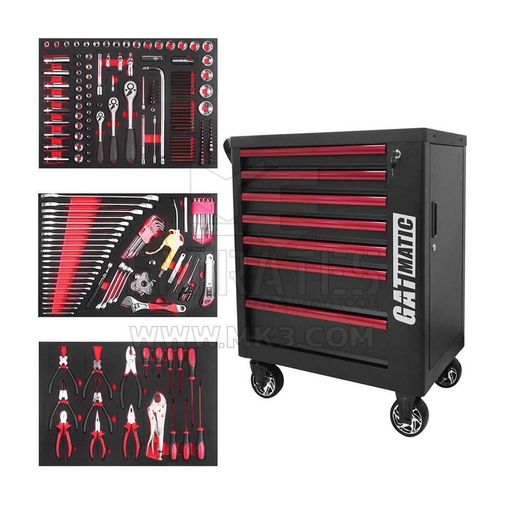 Carrello portautensili di alta qualità GATmatic GTT204 con 204 utensili isolati