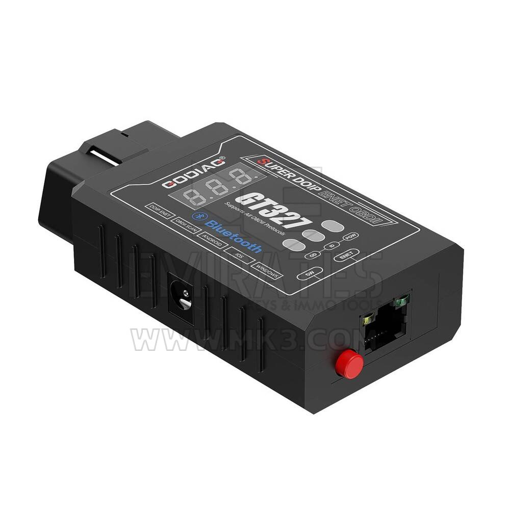 ماسح ضوئي جديد GODIAG GT327 SUPER DOIP ENET ELM327v1.5 Bluetooth 4.0 OBD II يدعم عرض الجهد الكهربي لنظام iOS / Android / Windows | مفاتيح الإمارات
