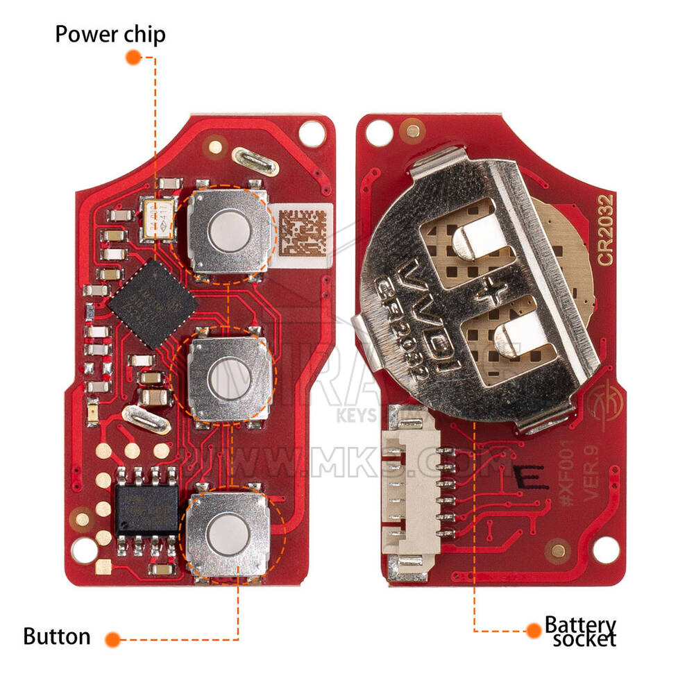 Nova Xhorse VVDI Key Tool VVDI2 Wire Flip Remote Key 3 Botões VW Style XKB520EN Segunda Geração Suporta Programação Sem Fio | Emirates Keys