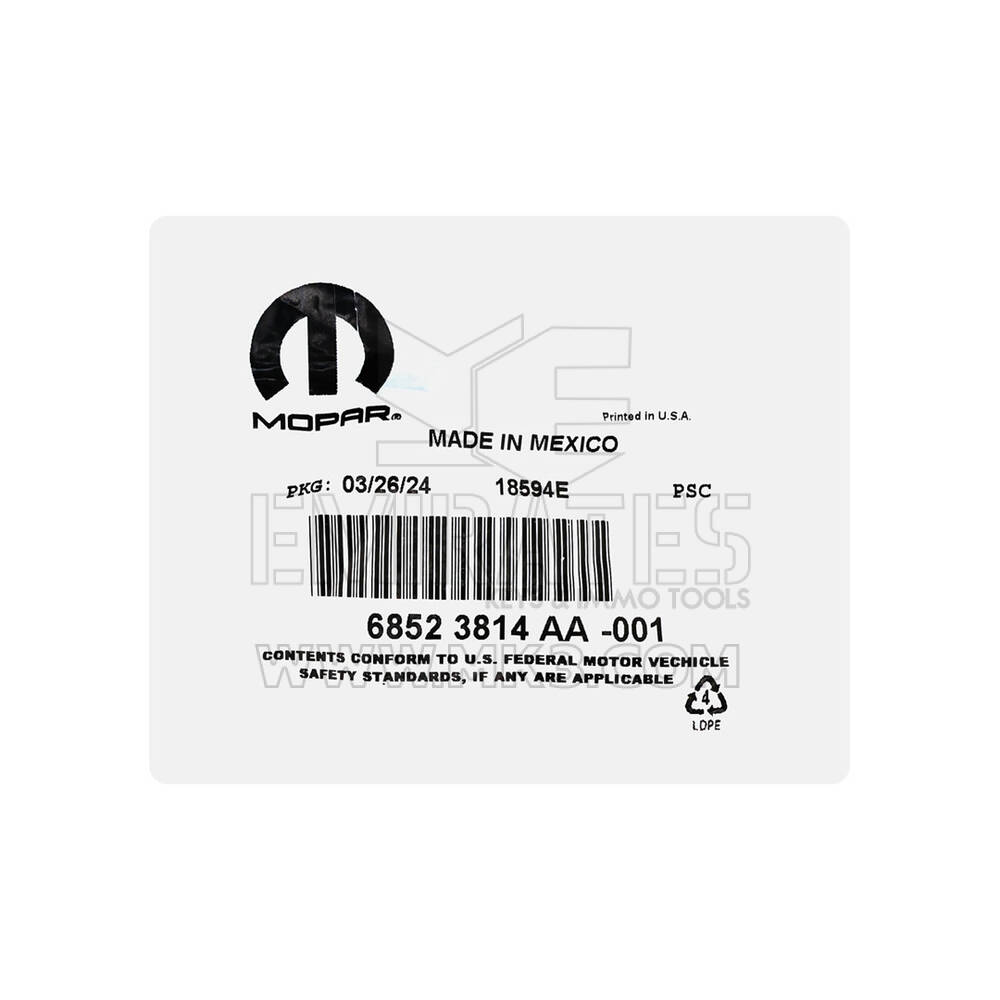 RAM 1500 2025 Genuine Smart Remote Key 4+1 Buttons 433MHz 68523814AA