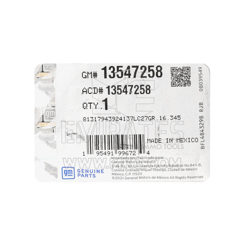 New Chevrolet Silverado EV 2023 Genuine / OEM Smart Remote Key 4+1 Buttons 433MHz OEM Part Number: 13547258 | Emirates Keys