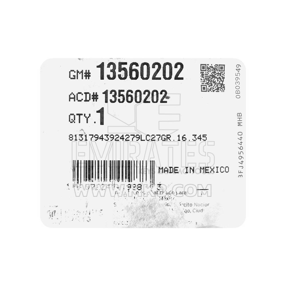 New Chevrolet Silverado 2023 Genuine / OEM Smart Remote Key 3+1 Buttons 433MHz OEM Part Number: 13560202 | Emirates Keys