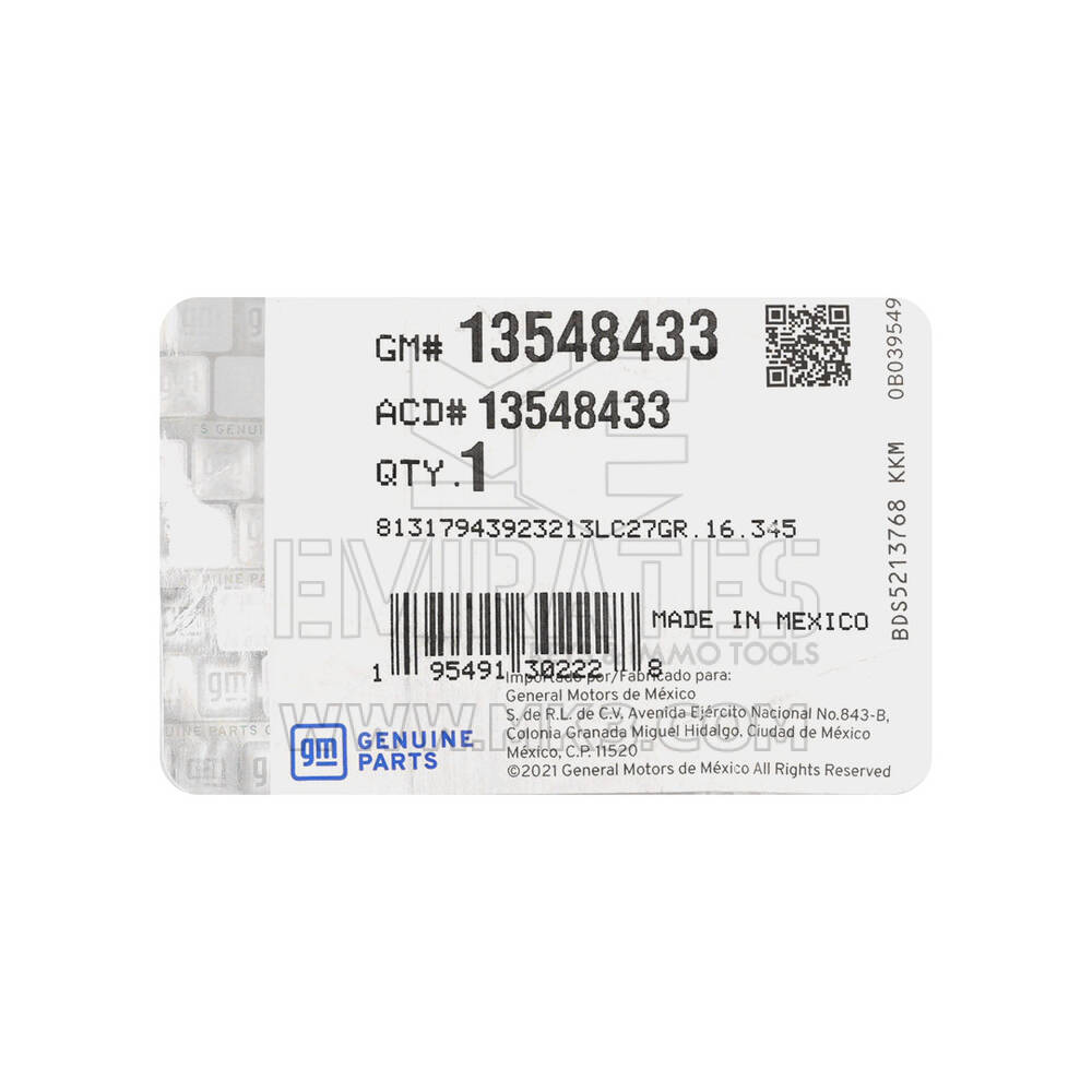 New Chevrolet Suburban Tahoe 2021-2024 Genuine / OEM Smart Remote Key 4+1 Buttons 433MHz OEM Part Number: 13548433 | Emirates Keys