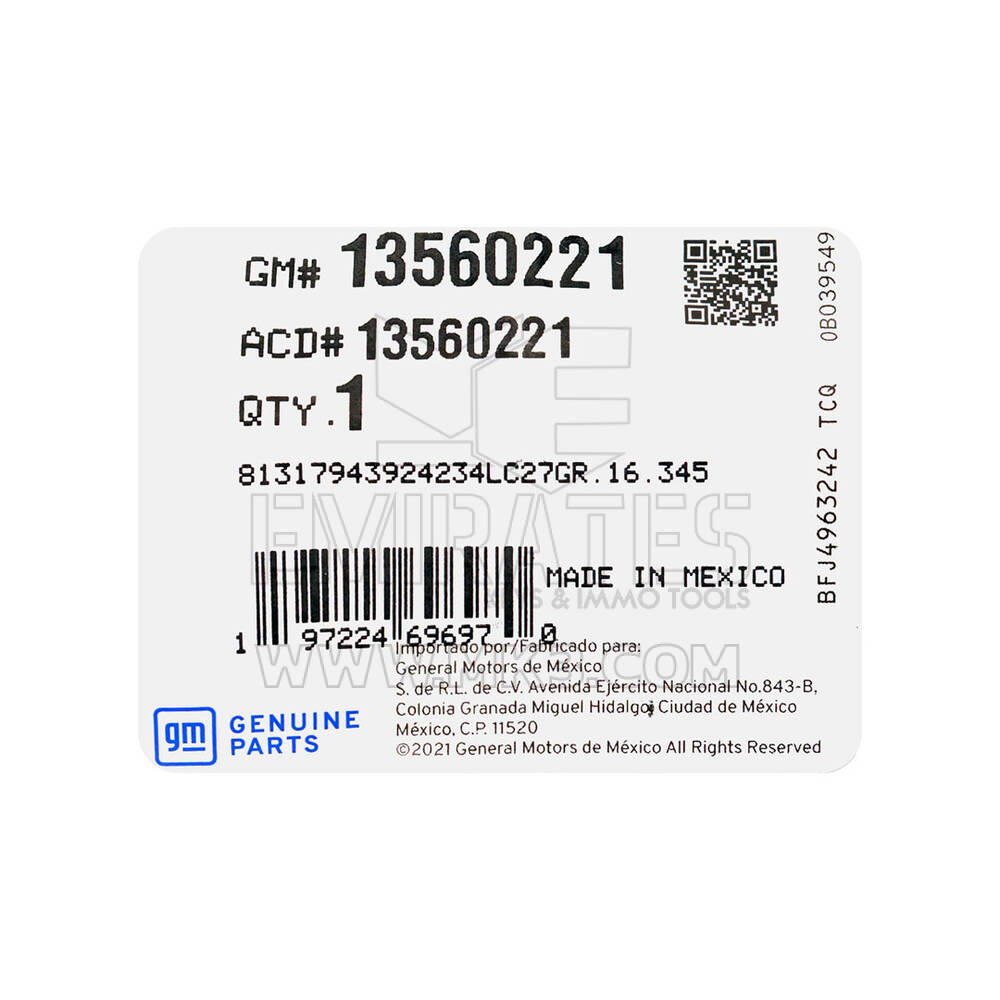 New GMC Sierra EV 2024 Genuine / OEM Smart Remote Key 5+1 Buttons 433MHz OEM Part Number: 13560221 | Emirates Keys