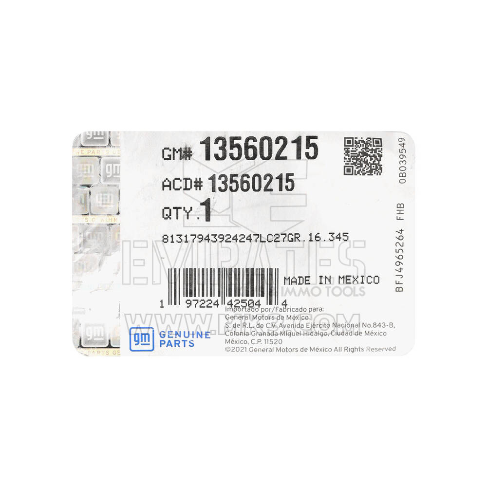 New GMC Sierra 2023-2024 Genuine / OEM Smart Remote Key 3+1 Buttons 433MHz OEM Part Number: 13530574 | Emirates Keys