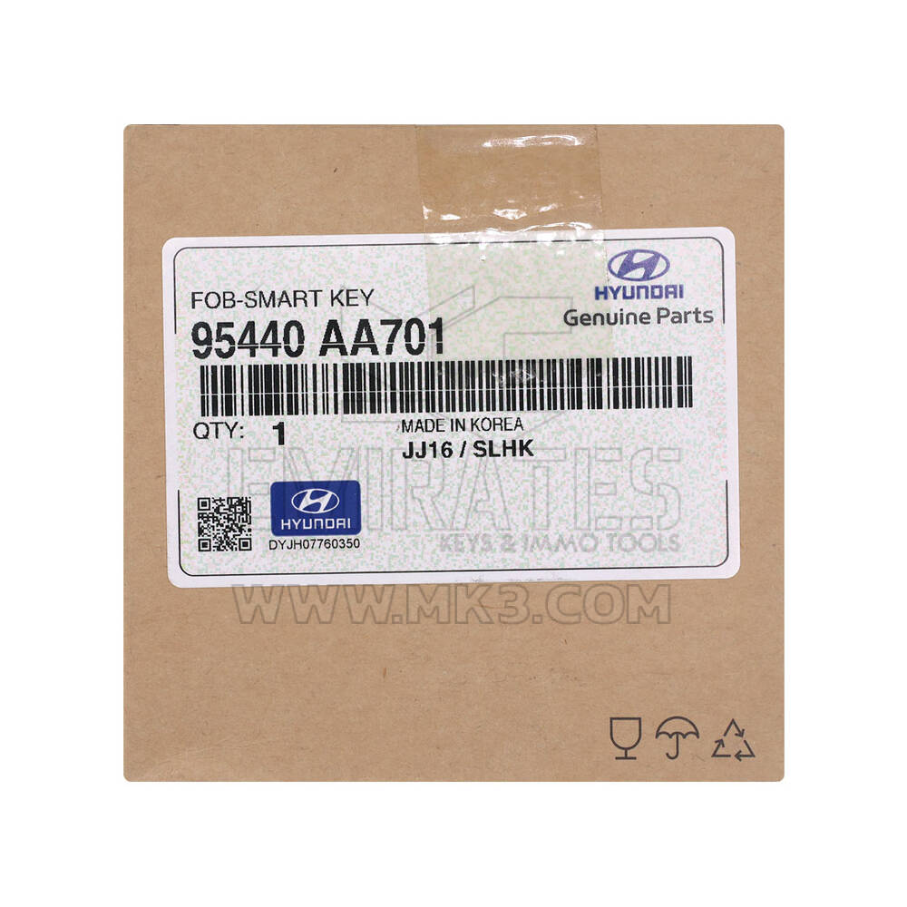 New Hyundai Elantra 2025 Genuine / OEM Smart Remote Key 4 Buttons 433MHz OEM Part Number: 95440-AA701, 95440AA701 | Emirates Keys