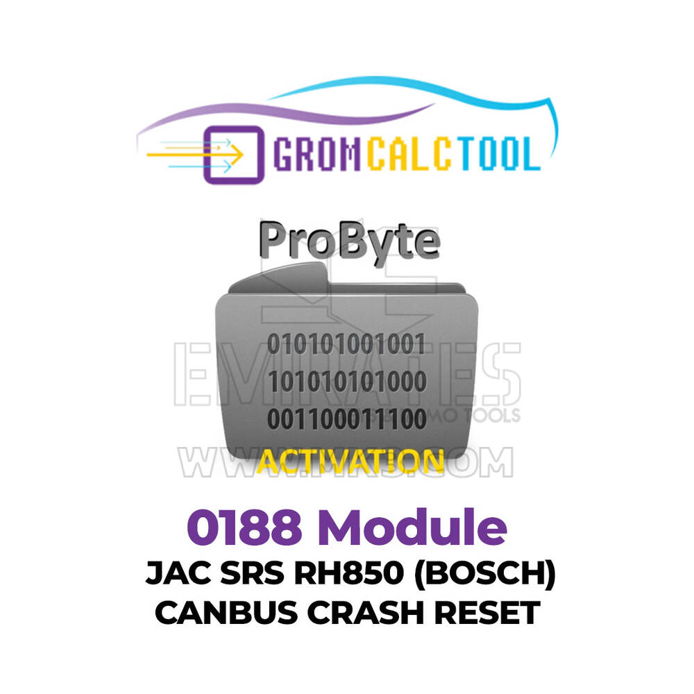 GromCalcTool 0188 Módulo JAC SRS RH850 (BOSCH) CANBUS CRASH RESET