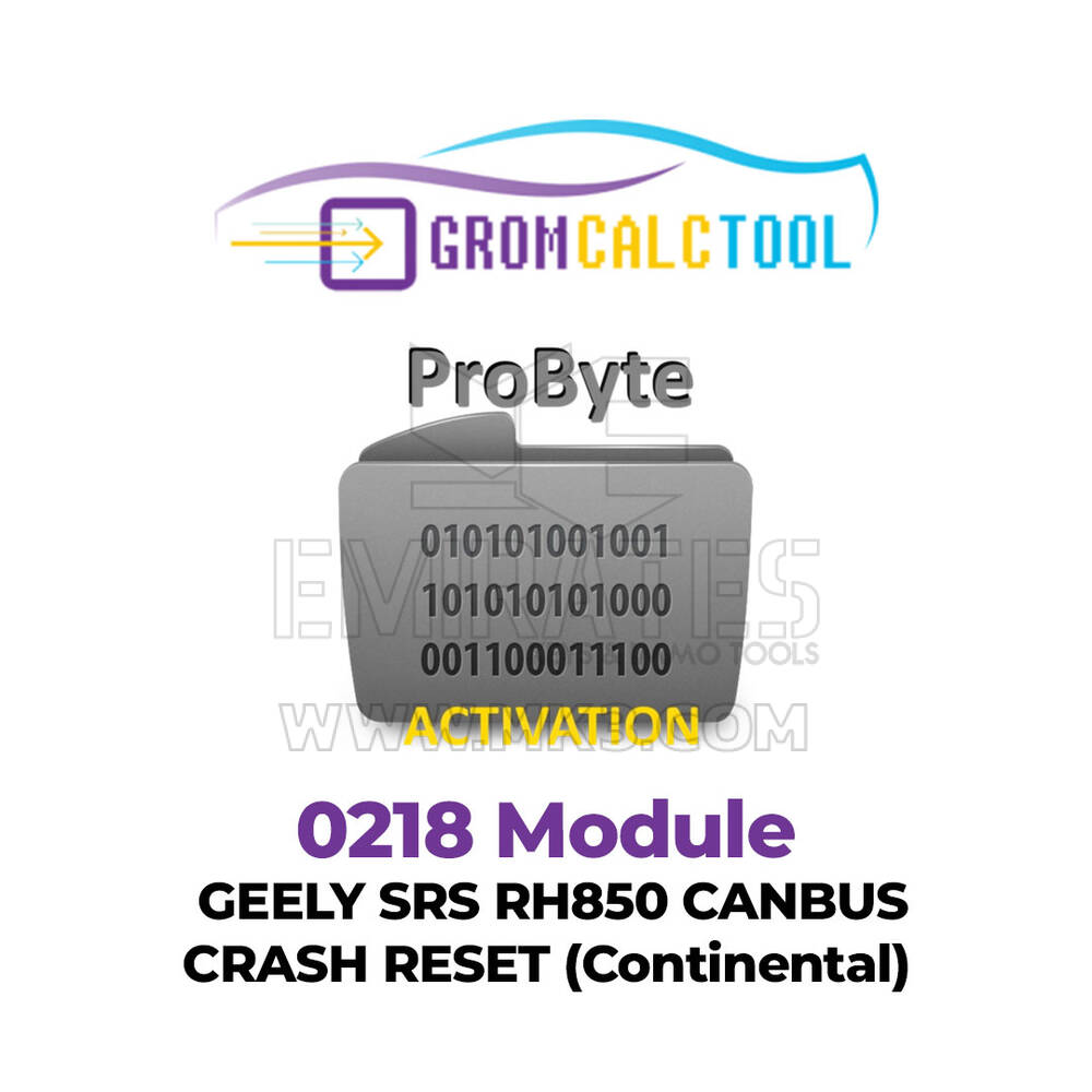 GromCalcTool 0218 Module GEELY SRS RH850 CANBUS CRASH RESET (Continental)