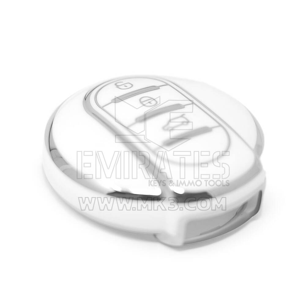 New Aftermarket Nano High Quality Cover For Mini Remote Key 3 Button White Color Silver Frame BMW-C11Y3 | Emirates Keys