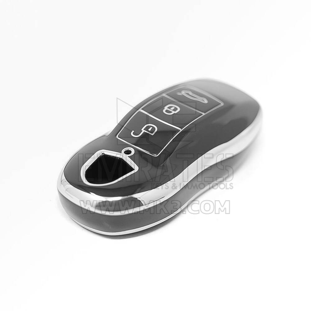New Aftermarket Nano High Quality Cover For Porsche Remote Key 3 Button Black Color Silver Frame PSC-A11Y  | Emirates Keys