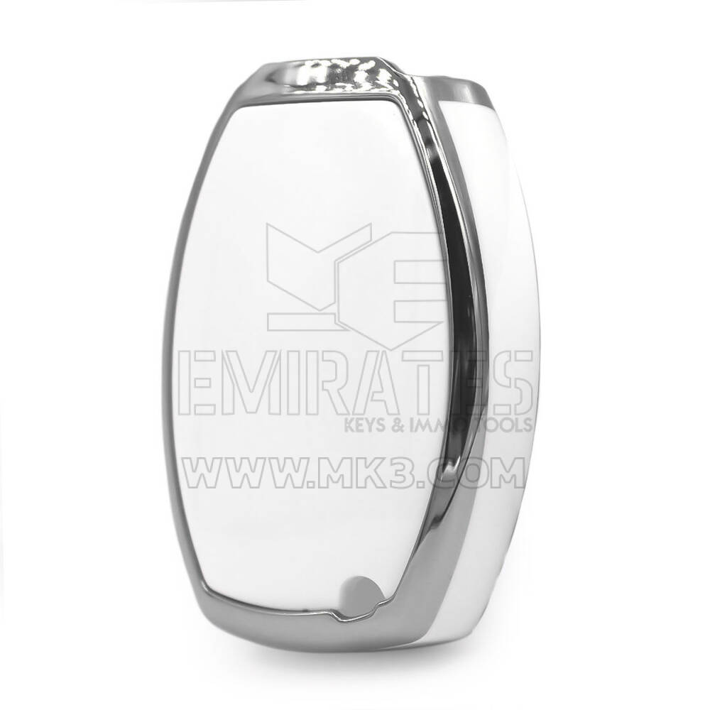 غطاء نانو لمفتاح ريموت مرسيدس بنز A11Y3 بثلاثة أزرار وإطار فضي أبيض | MK3
