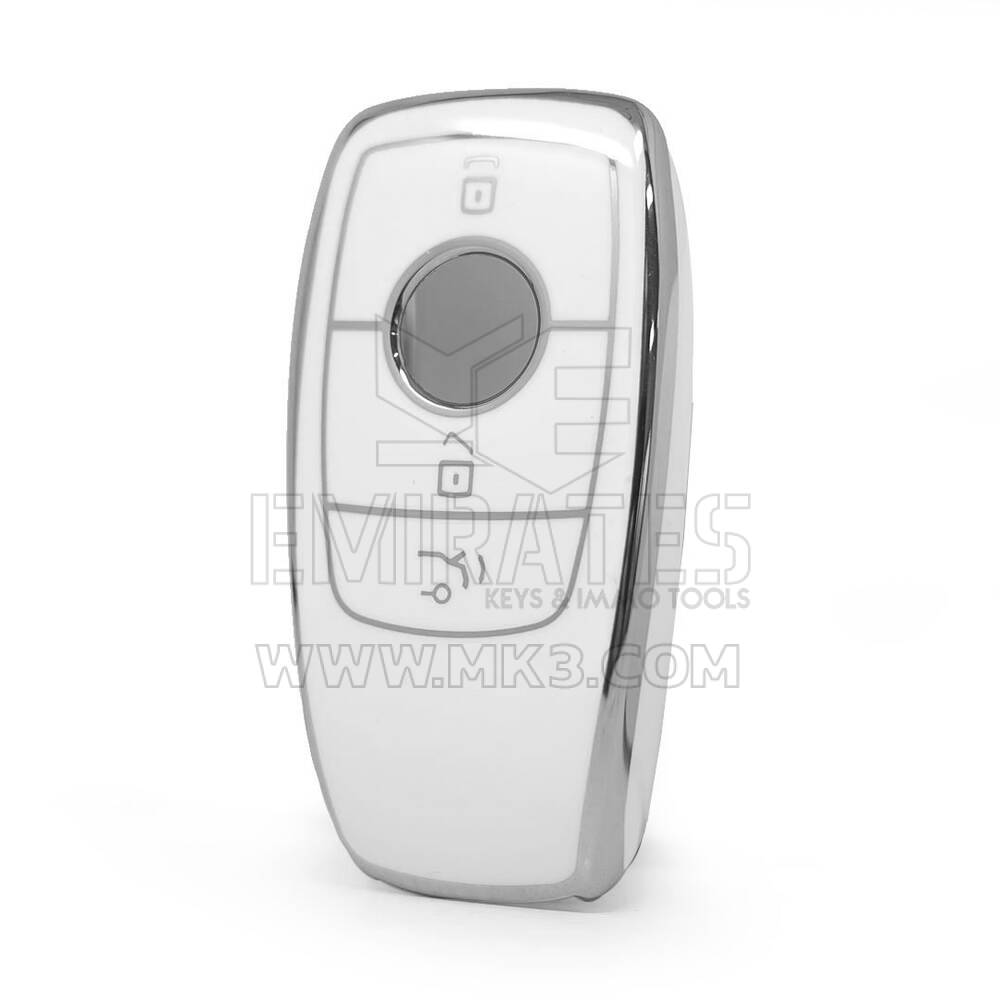 Nano High Quality Cover For Mercedes Remote Key 3 Button White Color Silver Frame Benz-B11Y3
