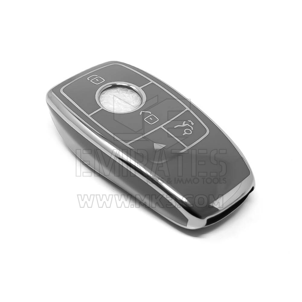 New Aftermarket Nano High Quality Cover For Mercedes Remote Key 4 Button Dark Gray Color Silver Frame Benz-B11Y4 | Emirates Keys