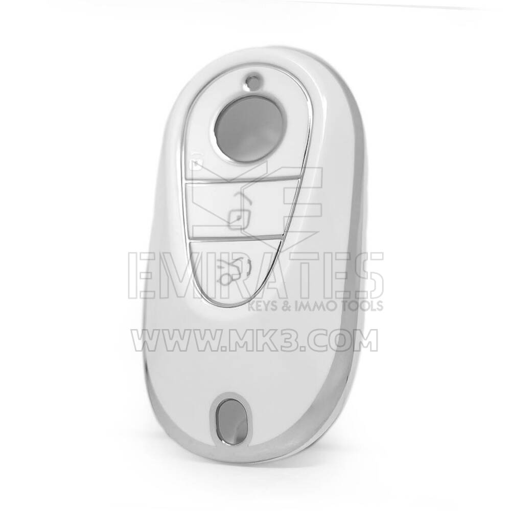 Nano High Quality Cover For Mercedes Remote Key 3 Button White Color Silver Frame Benz-C11Y