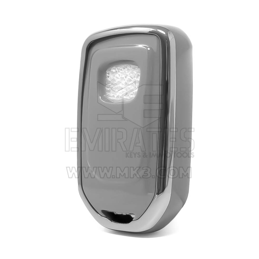 Funda nano para mando a distancia Honda de 2 botones, color gris oscuro, marco plateado HD-A11Y2 | MK3