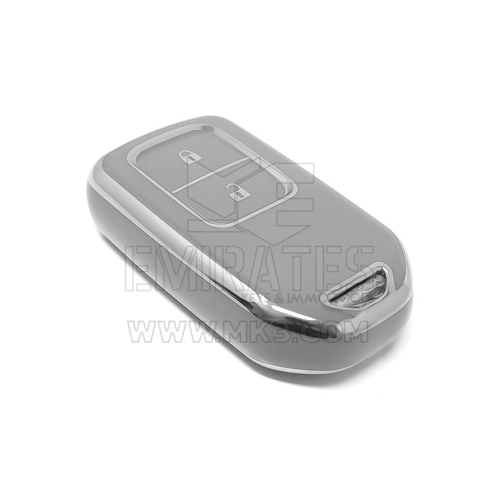 Nueva funda nano de alta calidad para mando a distancia Honda de 2 botones, color gris oscuro, marco plateado HD-A11Y2 | Emirates Keys