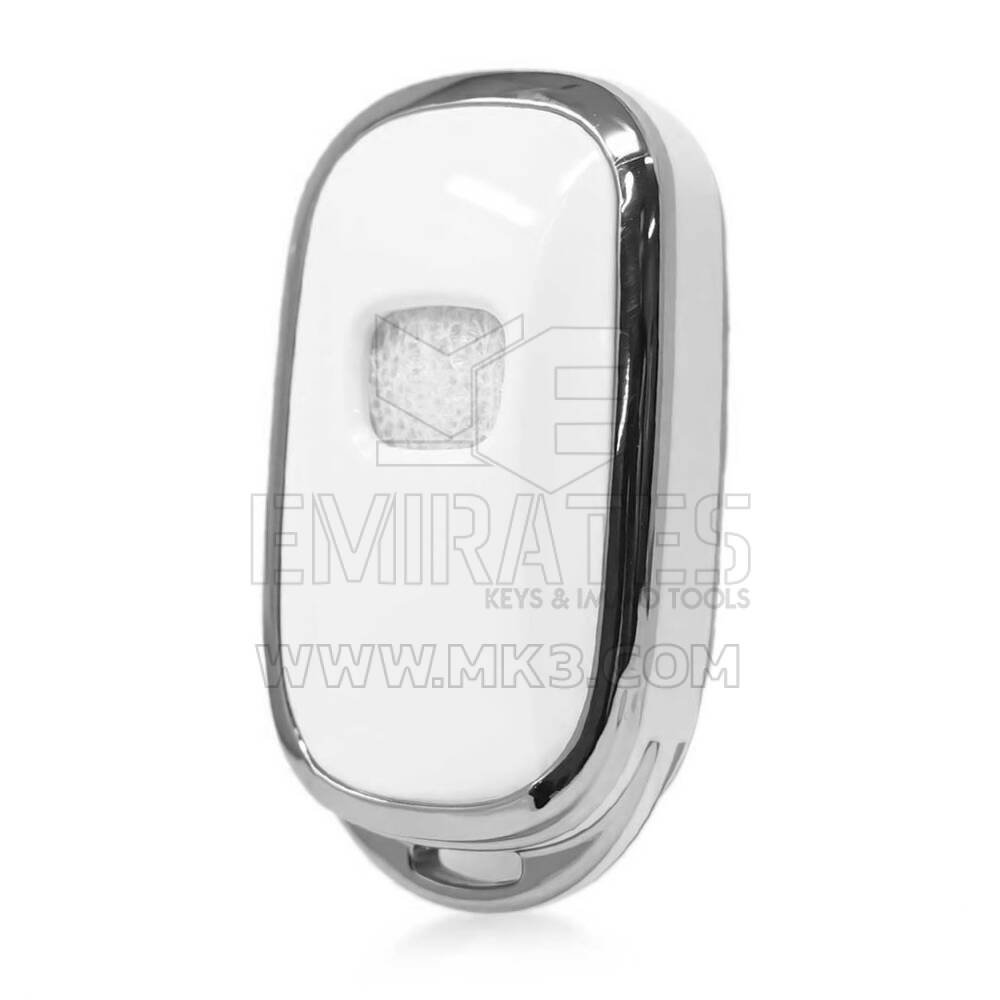 Nano funda para mando a distancia Honda de 3 botones, color blanco, marco plateado, HD-G11Y3A | MK3
