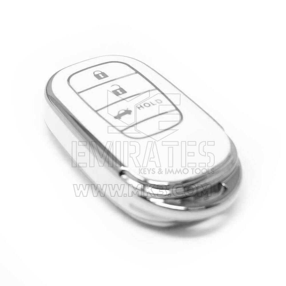 Nueva funda nano de alta calidad para mando a distancia Honda de 3 botones, color blanco, marco plateado HD-G11Y3A | Emirates Keys