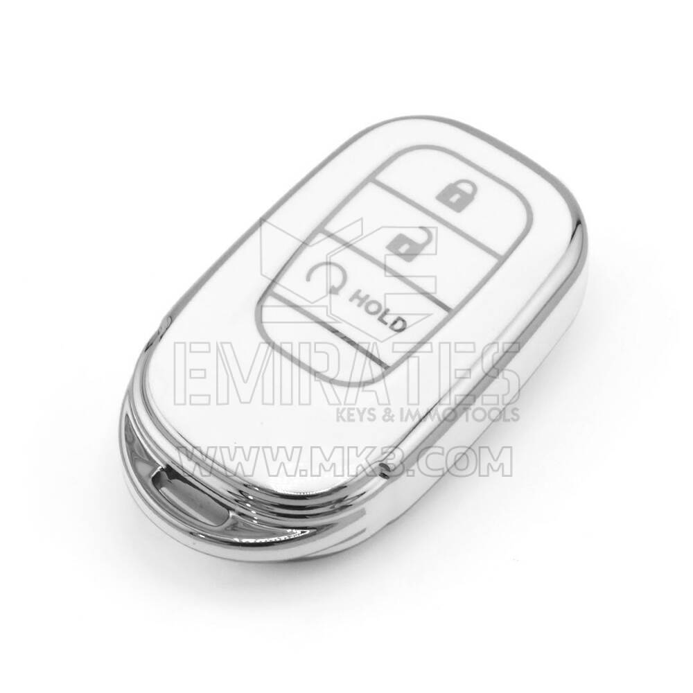 Nueva funda nano de alta calidad para mando a distancia Honda de 3 botones, color blanco, marco plateado HD-G11Y3B | Emirates Keys