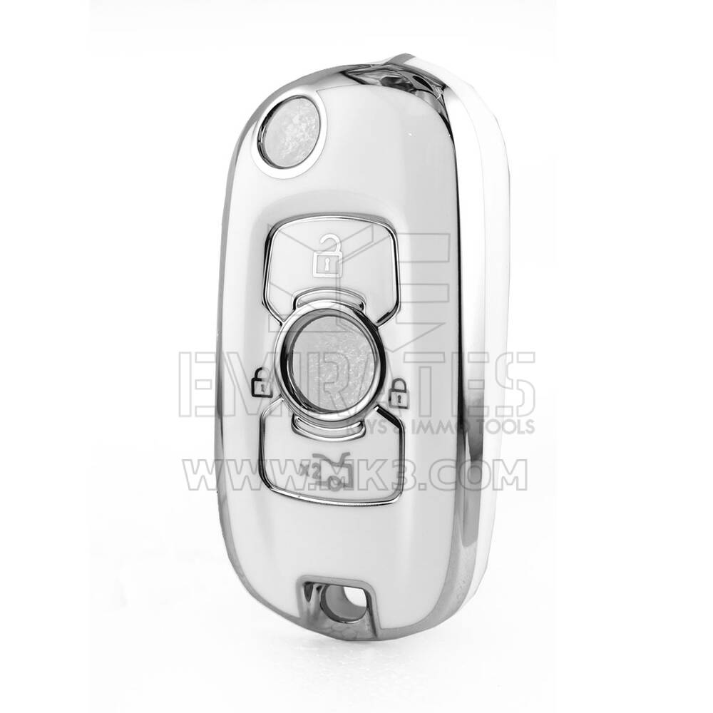 Nano High Quality Cover For Buick Remote Key 4 Button White Color Silver Frame BK-C11Y
