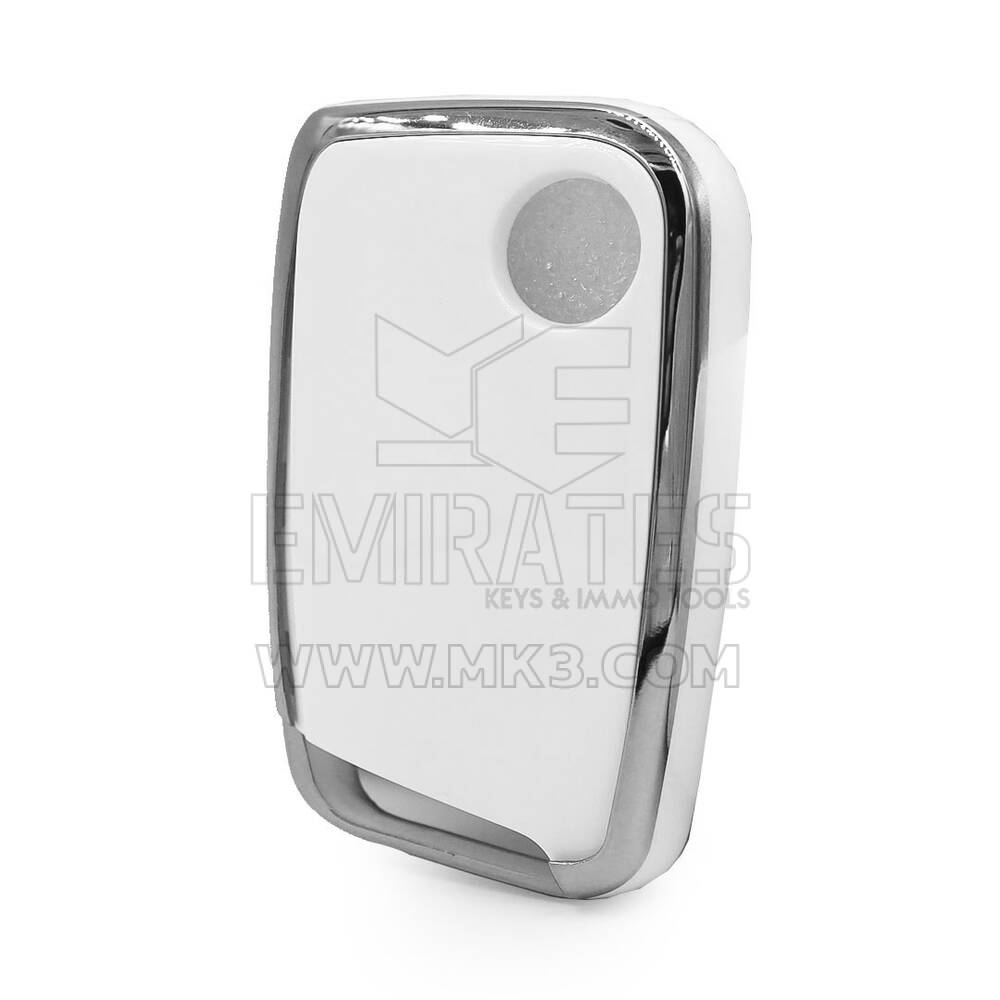 Нано-чехол для дистанционного ключа VW с 3 кнопками, белый цвет, серебристая рамка VW-D11Y3 | MK3