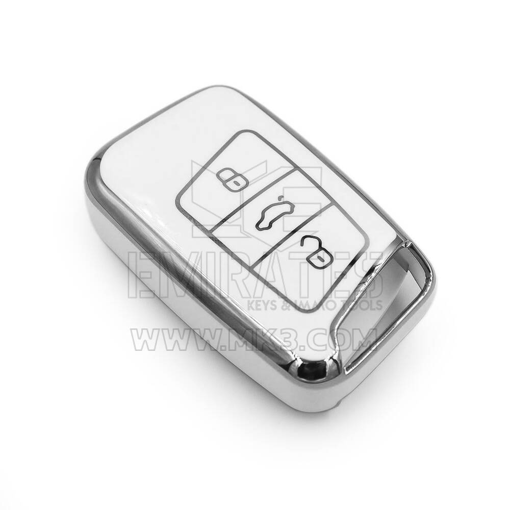 Новый высококачественный чехол Aftermarket Nano для дистанционного ключа Volkswagen с 3 кнопками, белый цвет, серебристая рамка VW-D11Y3 | Emirates Keys