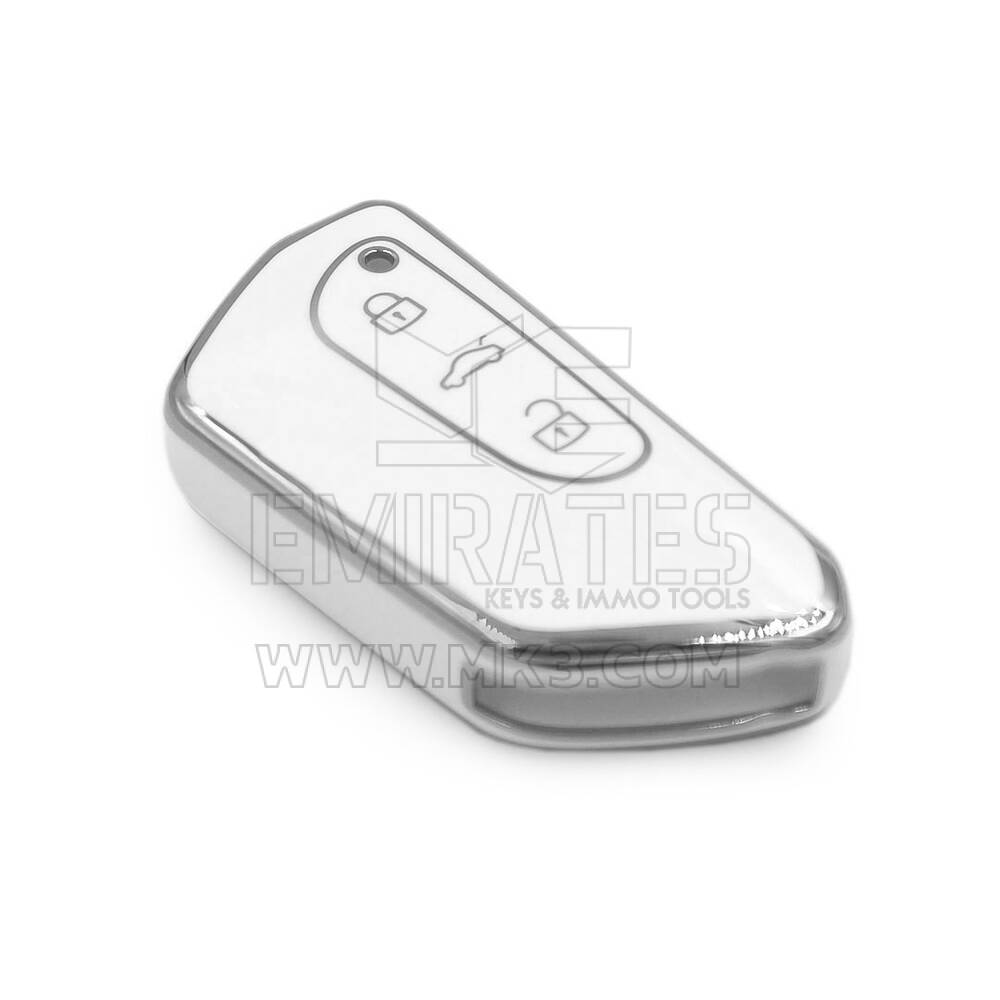 Новый высококачественный чехол Aftermarket Nano для дистанционного ключа Volkswagen с 3 кнопками, белый цвет, серебряная рамка VW-G11Y | Emirates Keys