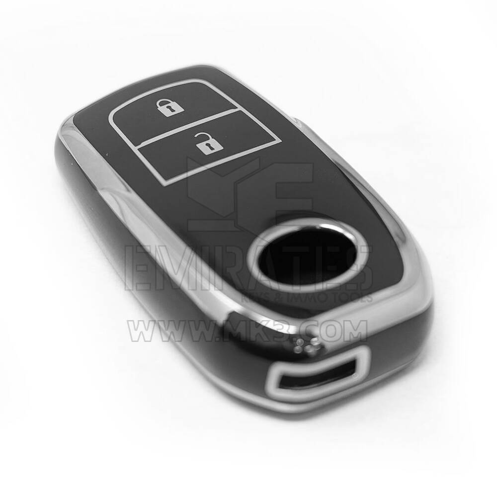 New Aftermarket Nano High Quality Cover For Toyota Remote Key 2 Button Black Color Silver Frame TYT-A11Y2 | Emirates Keys