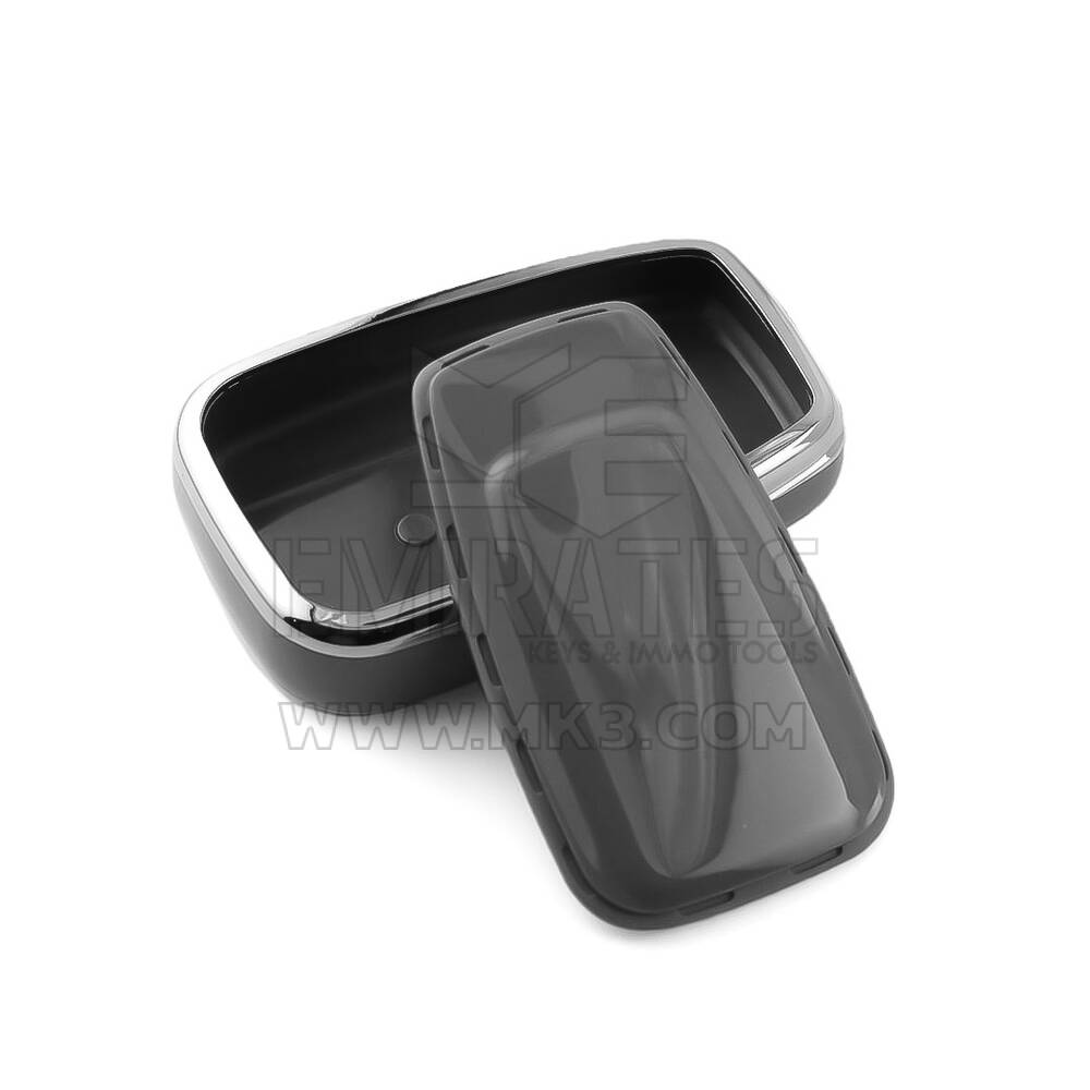 New Aftermarket Nano High Quality Cover For Toyota Remote Key 4 Button Dark Gray Color Silver Frame TYT-B11Y4 | Emirates Keys