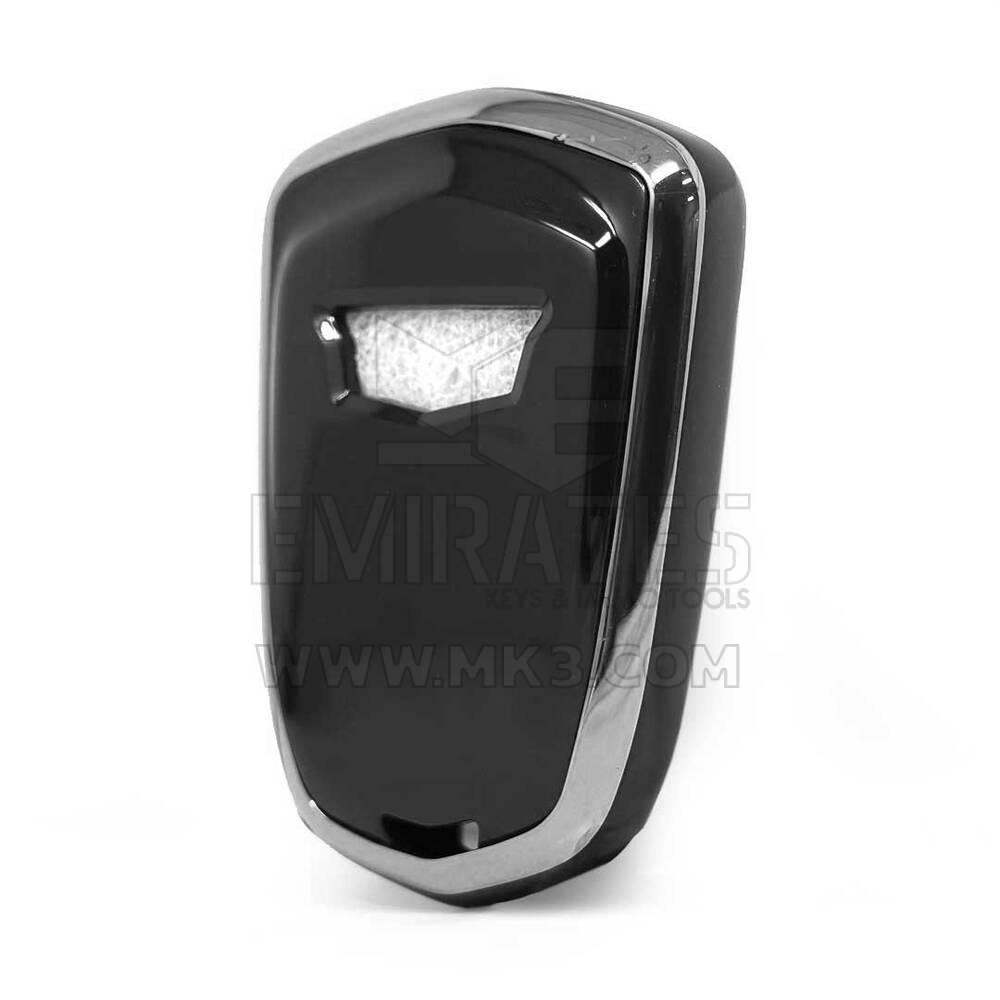 Nano Cover For Cadillac Remote Key 4 Button Black Color Silver Frame CDLC-A11Y4  | MK3