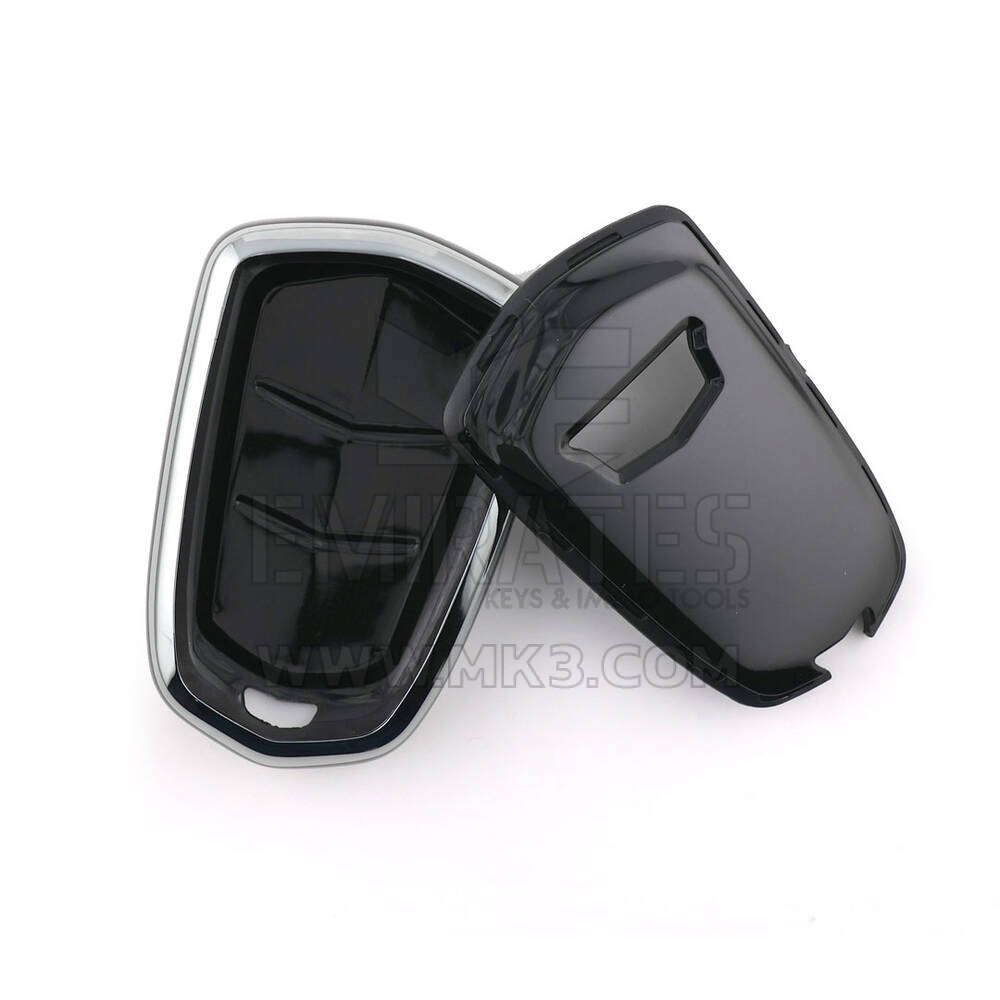 New Aftermarket Nano High Quality Cover For Cadillac Remote Key 4 Button Black Color Silver Frame CDLC-A11Y4 | Emirates Keys