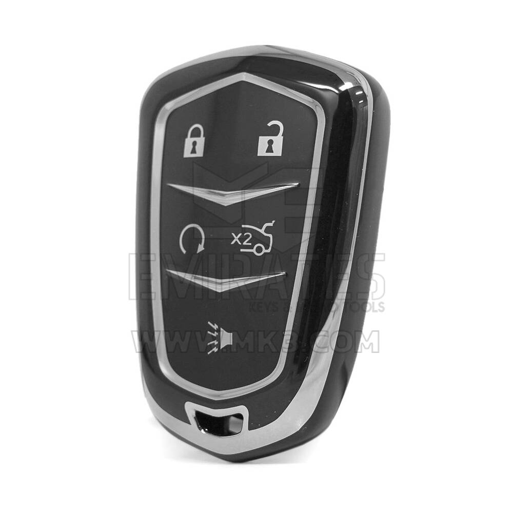 Nano High Quality Cover For Cadillac Remote Key 5 Button Black Color Silver Frame CDLC-A11Y5