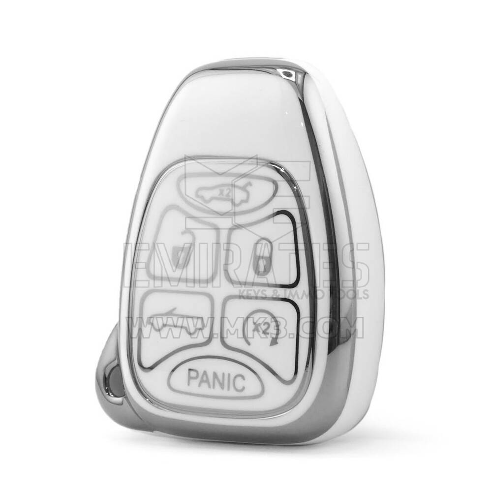 Nano High Quality Cover For Chrysler Remote Key 6 Button White Color Silver Frame CRSL-A11Y6