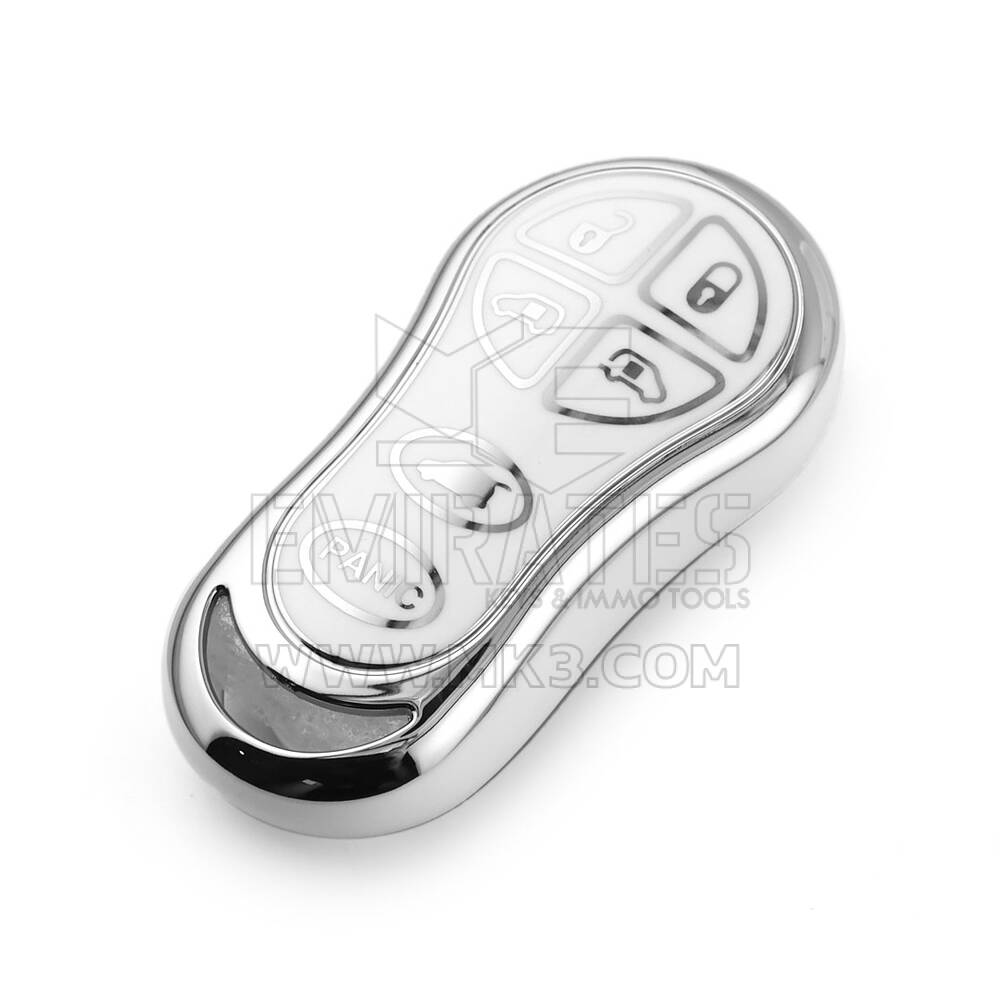 New Aftermarket Nano High Quality Cover For Chrysler Remote Key 6 Button White Color Silver Frame CRSL-C11Y | Emirates Keys