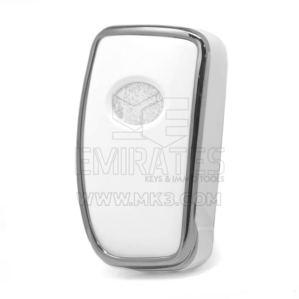 Чехол Nano для дистанционного ключа Lexus 4 кнопки белого цвета с серебряной рамкой LXS-A11Y4 | MK3