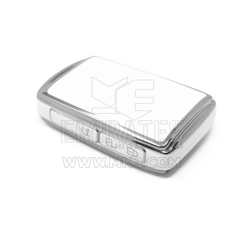 New Aftermarket Nano High Quality Cover For Mazda Remote Key 3 Button White Color Silver Frame MZD-B11Y3 | Emirates Keys